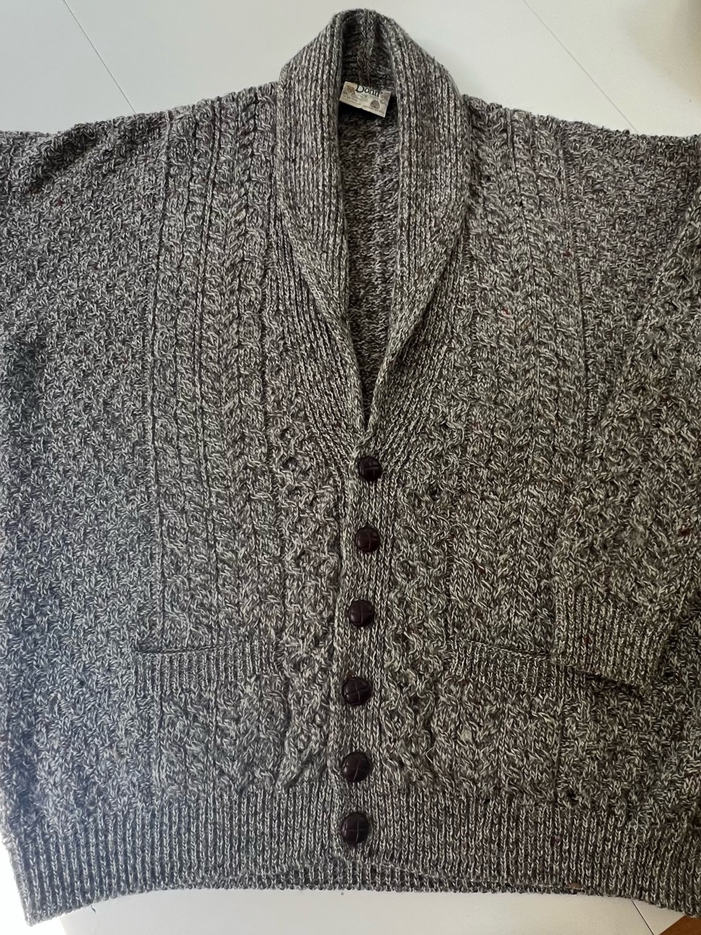 Carraig Donn (Aran) XXL Irish Mens Shawl Collar Cable Knit Cardigan Sweater NWOT